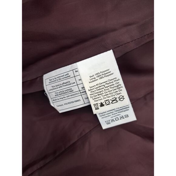 Eddie Bauer Women Medium Maroon Red Quilted Full Zip Fall Winter Jacket - Picture 6 of 7